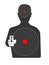 Targets on dangerous criminal black silhouette with gun