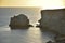 Tarhankut Cape with turquoise water on the western coast of Crimea peninsula. Summer seascape  famous travel destination.
