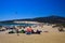 TARIFA COSTA DE LA LUZ, PLAYA DE BOLONIA, SPAIN - JUNE, 18. 2016: Kite surfers on the beach in Spain