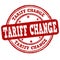 Tariff change sign or stamp