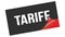 TARIFF text on black red sticker stamp