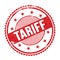 TARIFF text written on red grungy round stamp