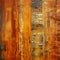 Tarnished Metal And Colored Wood Painting With Earthy Color Palette