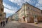 Tarnow, Malopolskie / Poland - May, 1, 2019: Historic streets in the old city of Central Europe. Renovated tenements in a big city