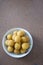 Taro balls in dish