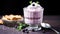 Taro Mousse. Smooth and creamy taro mousse in a glass cup