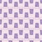 Taro purple bubble tea seamless vector pattern