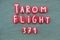 Tarom Flight 371, memorial text composed with red colored stone letters over green sand