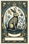 Tarot card easter bunny concept in the middle. Astrology arcana cards or occult ritual vector illustration.