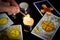 Tarot card reading. Christmas divination, ritual, rite. Magical crystal, candle. Predicting the future. Love spell. Witchcraft,