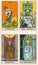 Tarot cards deck colorful illustration with magic and mystic graphic details