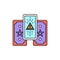 Tarot cards line icon. Isolated vector element.