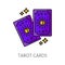 Tarot cards witchcraft and magic icon or sign