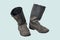 Tarpaulin boots `kirza` of the Soviet collective farmer