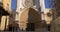 Tarragona cathedral sun day light main entrance 4k spain