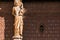 TARRAGONA, SPAIN - OCTOBER 4, 2017: Cathedral Catholic cathedral. Sculpture on the facade of the building. Close-up.