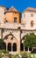 TARRAGONA, SPAIN - OCTOBER 4, 2017: View of the courtyard of the Tarragona Cathedral Catholic cathedral on a sunny day. Copy spa