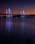 Tarrytown, NY / United States - Sept. 19, 2019: A sunset view of the Tappan Zee Bridge