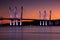 Tarrytown, NY / United States - Sept. 19, 2019: A sunset view of the Tappan Zee Bridge