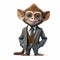 Tarsius Monkey Businessman. Generative AI