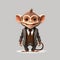 Tarsius Monkey Businessman. Generative AI