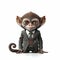 Tarsius Monkey Businessman. Generative AI