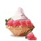 Tart cake with strawberry and cream