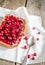 Tart with jellied fresh cranberries