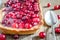 Tart with jellied fresh cranberries