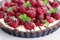 Tart with raspberries