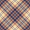 Tartan check pattern for autumn in brown, navy blue, yellow, beige. Seamless large multicolored plaid background vector for scarf.