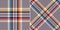 Tartan check plaid patern. Multicolored herringbone textured seamless tweed vector set in navy blue, red, orange, yellow, beige.