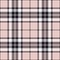 Tartan check plaid pattern in black, powder pink, white. Seamless classic Scottish Thomson tartan in custom colors for spring.