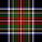 Tartan check plaid pattern Stewart Black #3. Seamless large herringbone multicolored vector in black, red, green, blue, yellow.