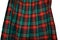 Tartan kilt in red and green plaid pattern