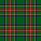 Tartan pattern Christmas in green, red, yellow, black, blue, white. Seamless traditional multicolored dark Stewart check plaid.
