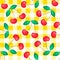 Tartan plaid with cherries seamless pattern
