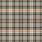 Tartan plaid pattern in black, orange, yellow, beige. Seamless glen tweed check vector for jacket, coat, skirt, trousers, blanket.