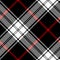 Tartan plaid pattern in black, red, white. Seamless herringbone textured classic simple large dark check plaid graphic background.