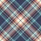 Tartan plaid pattern colorful in blue, orange, yellow, turquoise, off white. Seamless multicolored large check background.