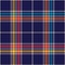 Tartan plaid pattern. Colorful large herringbone textured check plaid in navy blue, red, orange, yellow, beige.