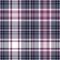 Tartan plaid pattern in grey, pink, white for menswear shirt design. Seamless dark contrast Scottish tartan check plaid for autumn