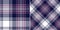 Tartan plaid pattern in navy blue, pink, white. Seamless herringbone textured large check plaid vector for flannel shirt, blanket.