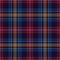 Tartan plaid pattern in red, blue, yellow. Herringbone textured seamless dark colorful check for Christmas and New Year blanket.