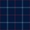 Tartan plaid pattern tattersall in blue and red. Modern herringbone textured autumn winter fashion check plaid graphic.