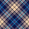 Tartan plaid pattern vector in blue, red, beige. Seamless diagonal classic check plaid for blanket, duvet cover, throw, poncho.