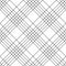 Tartan plaid pattern in white and black. Thin line pixel grid for spring summer autumn winter. Simple asymmetric pixel vector.