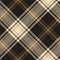 Tartan Scotland plaid pattern in gold and black. Herringbone seamless textured check plaid for skirt, tablecloth, duvet.