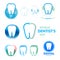 Tartar. Tooth. Inflammation of the gums logos collection. Dental clinic. World dentist day symbol.