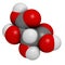 Tartaric acid (dextrotartaric acid) molecule. Acid present in wine, added as oxidant additive E334 to food